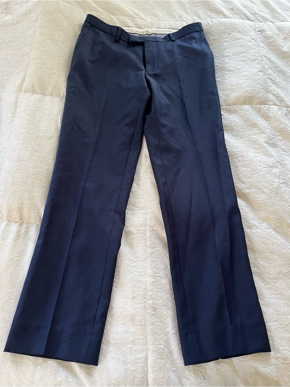T.M. Lewin Jermyn St. London Navy Men's Wool Dress Pants - Slim fit size 32R